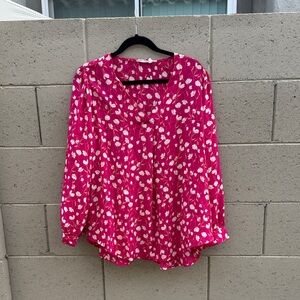 Lush Pink Floral Women's Top